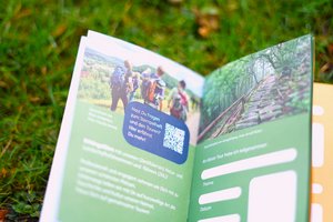 Das Stempelheft ist aufgeschlagen und man sieht die Aufteilung des Heftes.