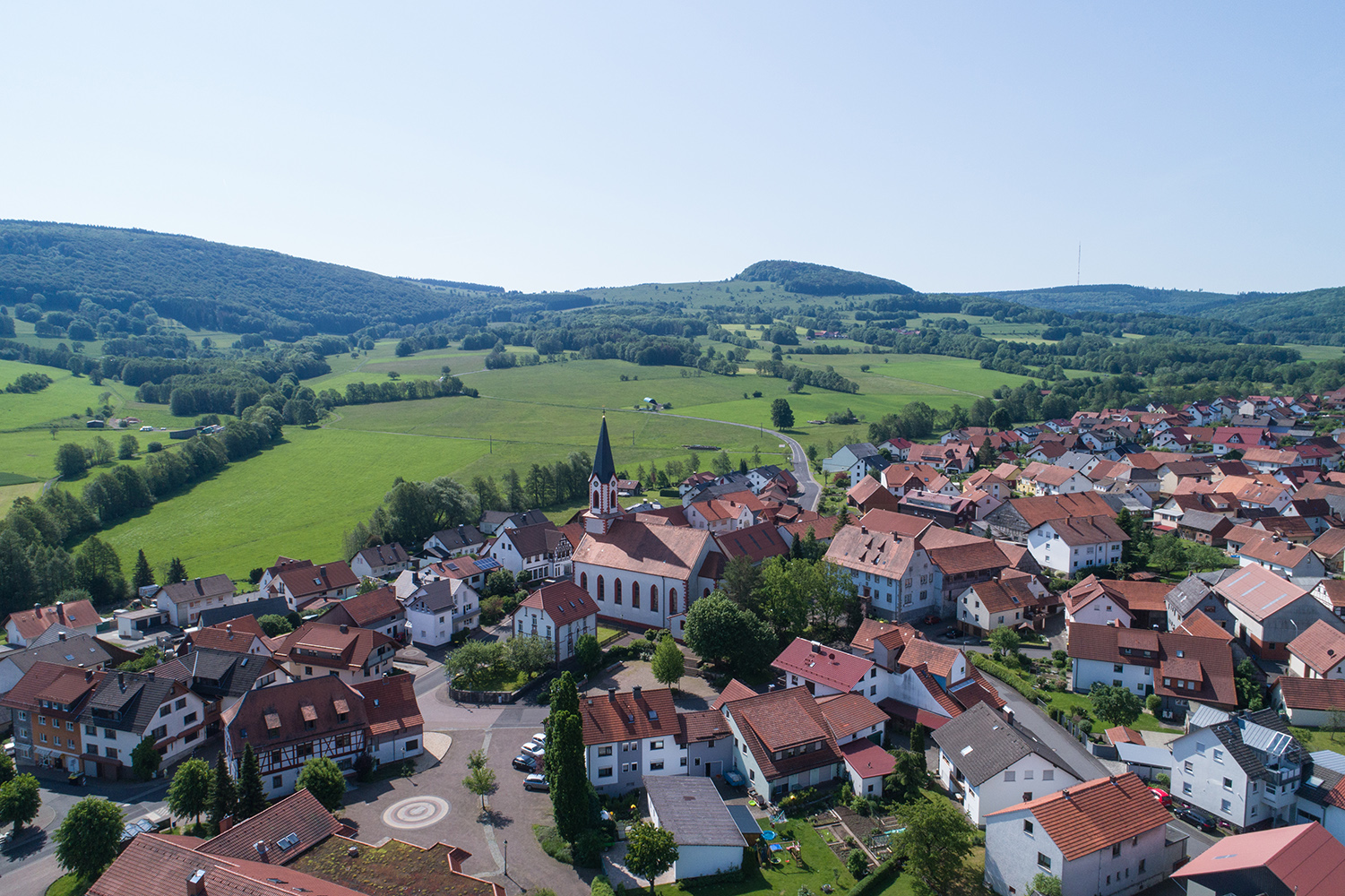Blick auf Ortsteil Wüstensachsen
